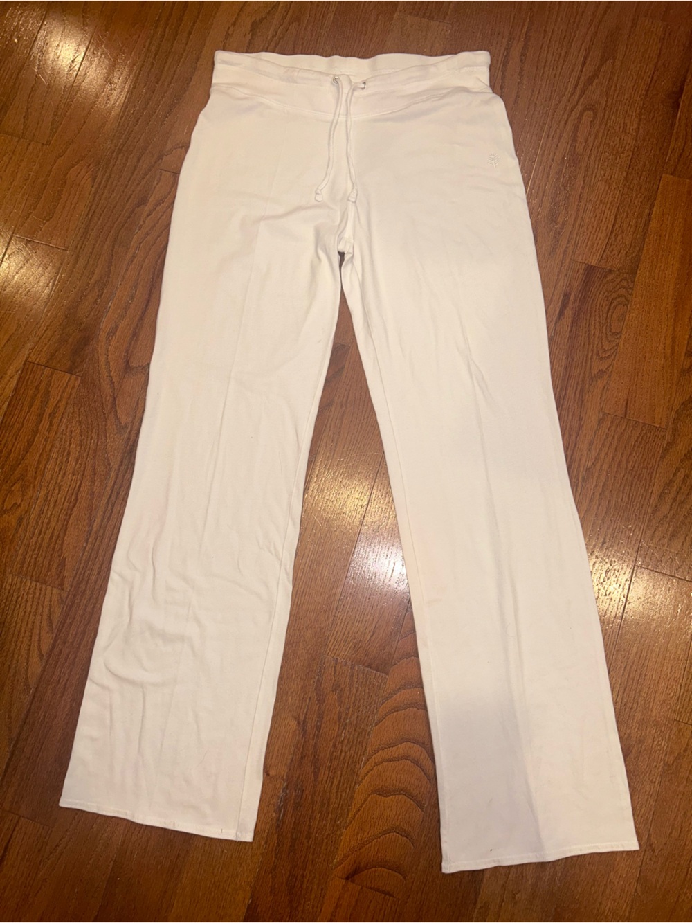 Coolibar White Drawstring Wide-Leg Lounge Pants Athleisure UPF 50 Bamboo Small